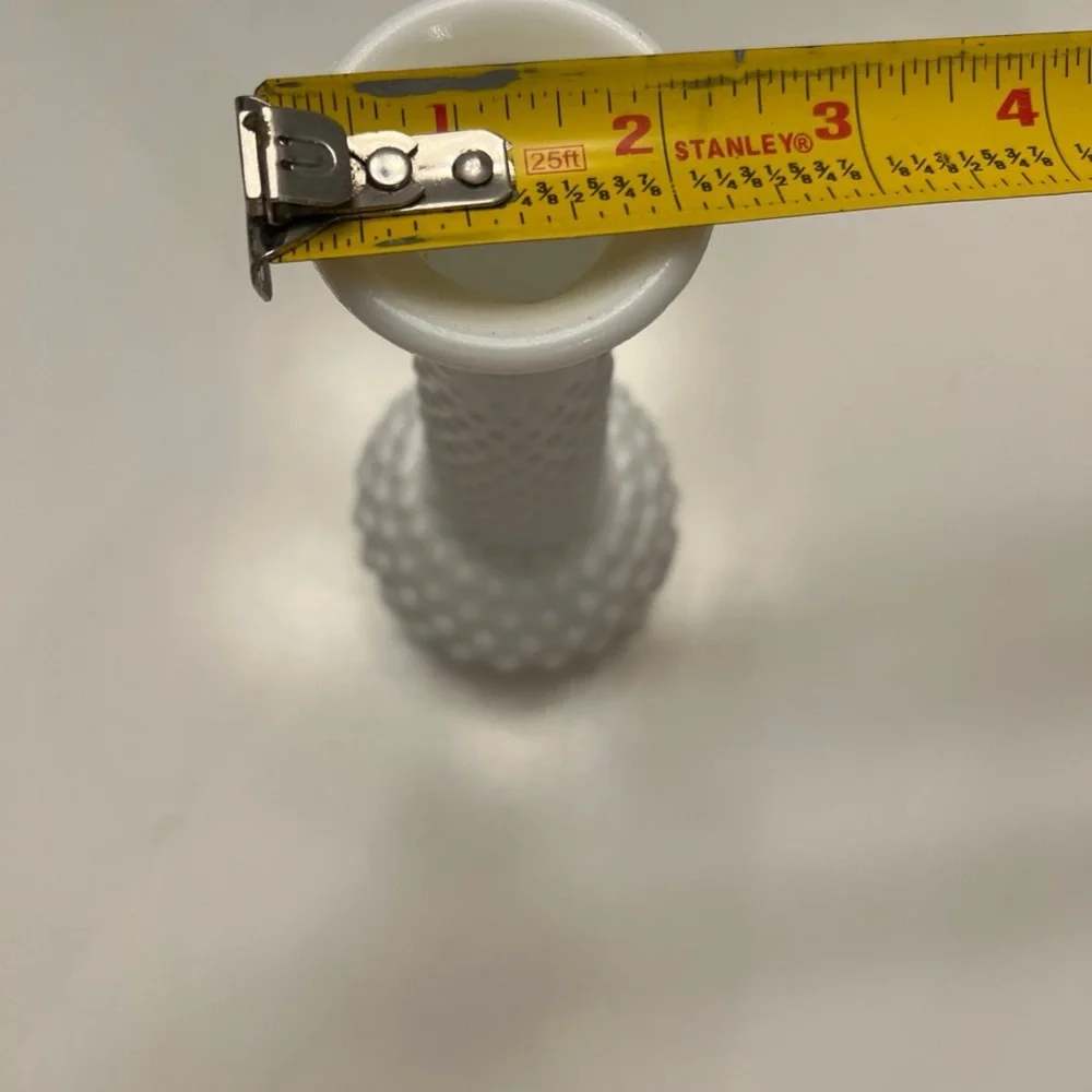 E.O. Brody Co. White Milk Glass Hobnail Bud Vase